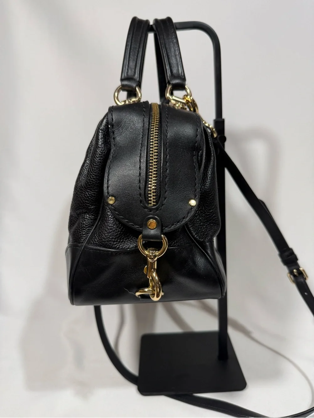 Coach Black Leather Lane Satchel Bag